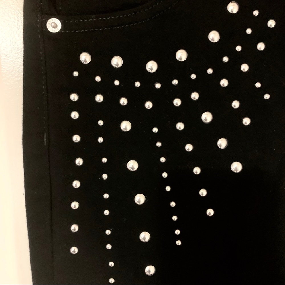 🖤 EXPRESS Black Studded High Waisted Skinny Jean Leggings - Picture 2 of 13